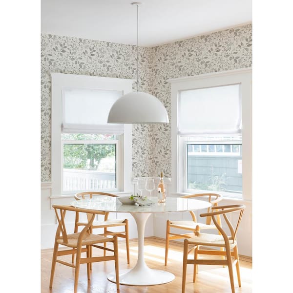 Tinker Grey Woodland Botanical Wallpaper
