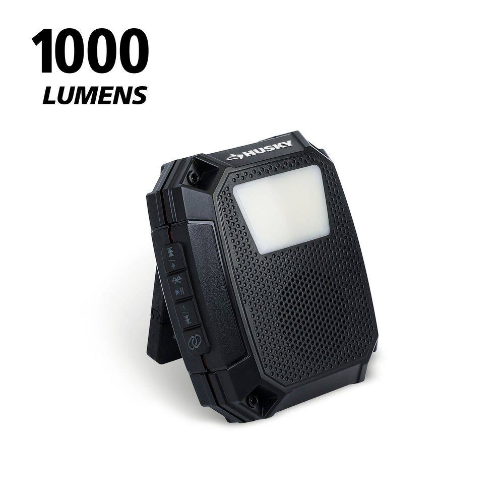 Husky 1000 Lumens Rechargeable Utility Light with Bluetooth