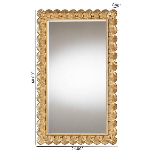 Baxton Studio Vadim Antique Gold 24 in. W x 40 in. H Mirror