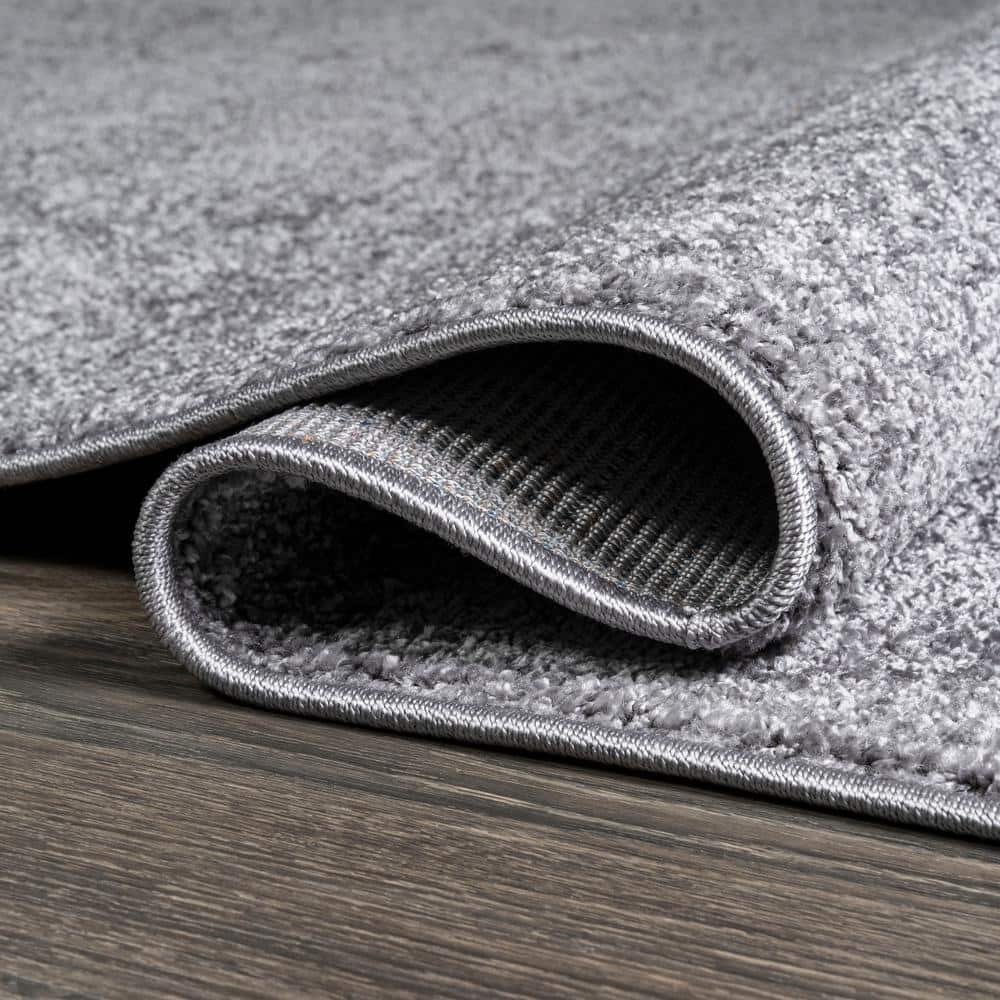 Modern Easy-Care Oval Synthetic Area Rug in Gray
