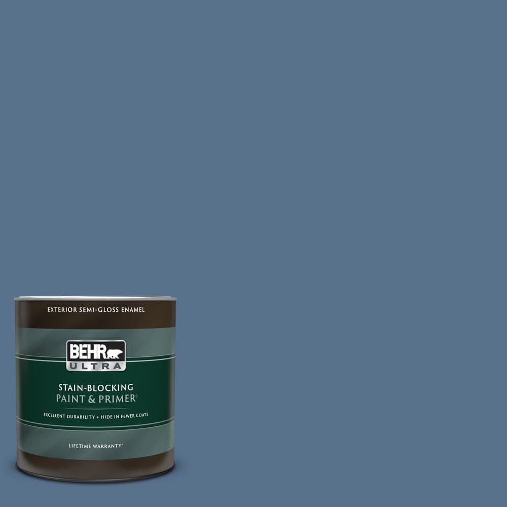 BEHR ULTRA 1 qt. #PPU14-01 Arrowhead Lake Semi-Gloss Enamel Exterior ...