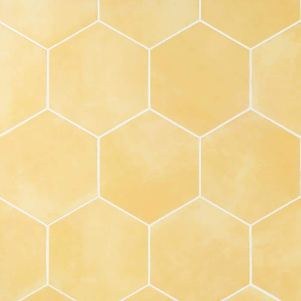 Eclipse Yellow 8" Hexagon Matte Porcelain Floor and Wall Tile