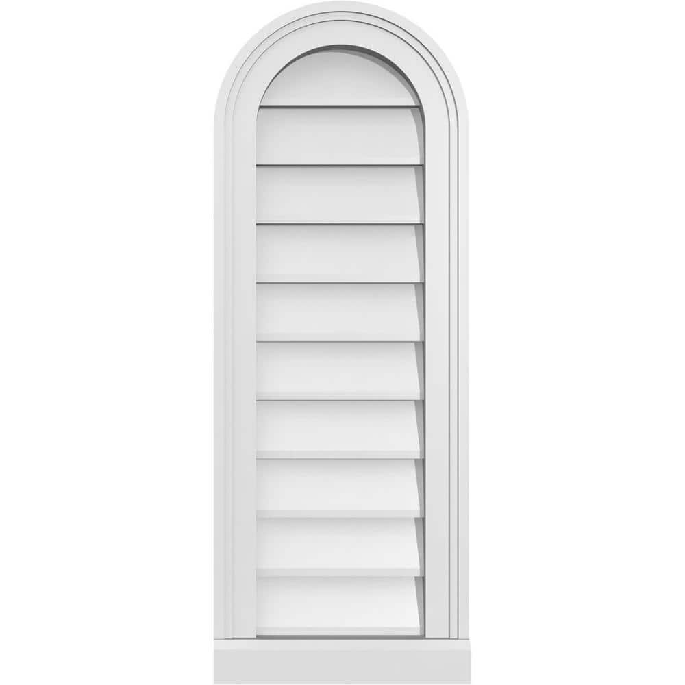 12 in. x 32 in. Round White PVC Paintable Gable Louver Vent Non-Functional price history on PriceWatchPro