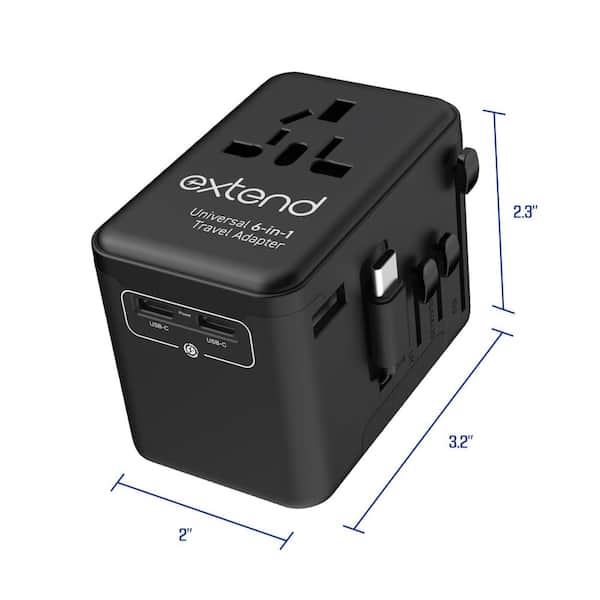 Tzumi Extend, 2 ft., 4-Outlet Compatible, USB-A port, 2 USB-C