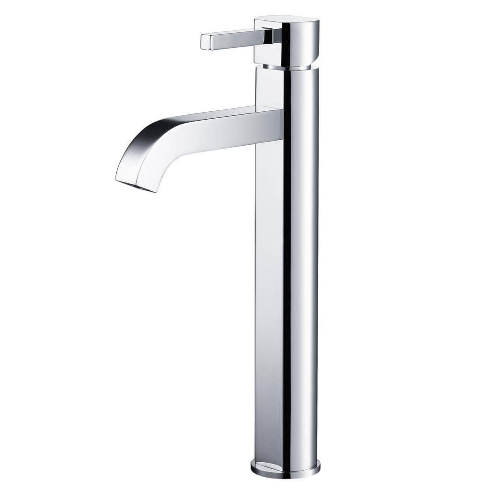 Sleek Satin Nickel Single Lever Vessel Faucet in Chrome