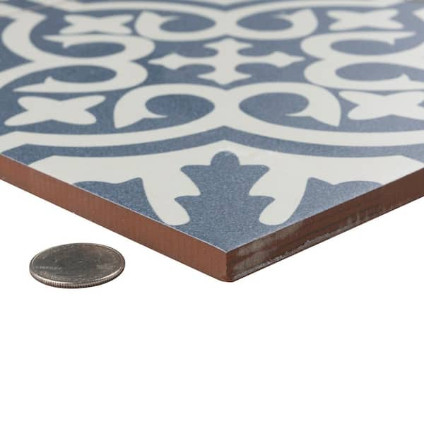 Brown or Blue Tile Print Floor Mat (5 Sizes)