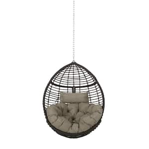 MOD Willa Steel Outdoor Hanging Egg Chair with Gray Cushions WILLAEGG-GRY -  The Home Depot