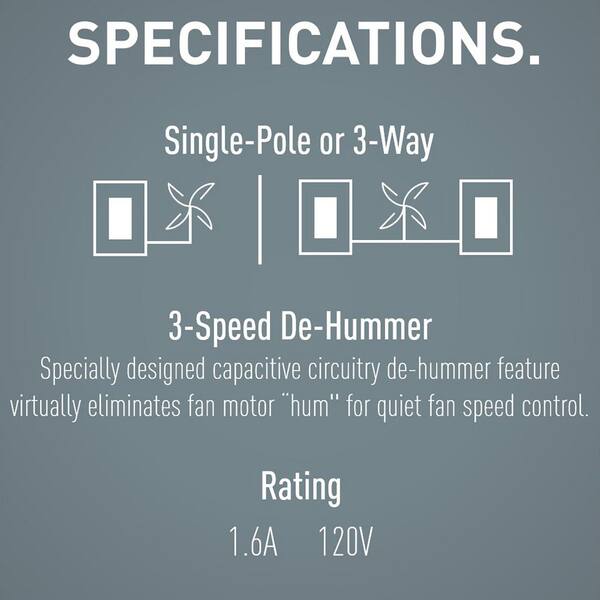 Legrand radiant 1.6 Amp Single Pole/3-Way De-Hummer Fan Control, Nickel/Dark Bronze Legrand radiant 1.6 Amp Single Pole/3-Way De-Hummer Fan Control, Nickel/Dark Bronze