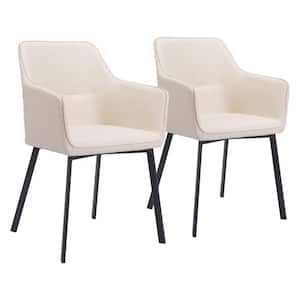 Adage Beige 100% Polyester Dining Chair Set - (Set of 2)
