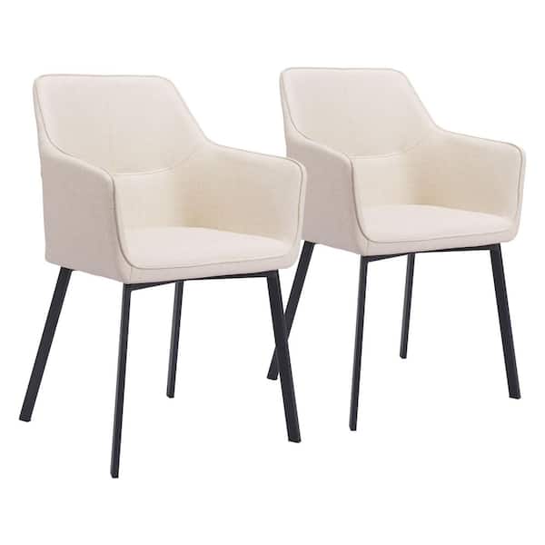 ZUO Adage Beige 100% Polyester Dining Chair Set - (Set of 2)