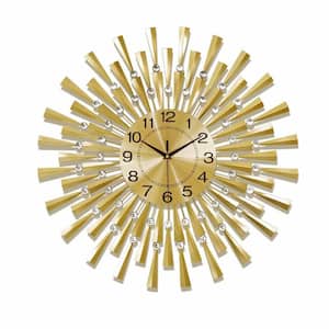 24 in. Round Metal Crystal Retro Wall Watch Clock