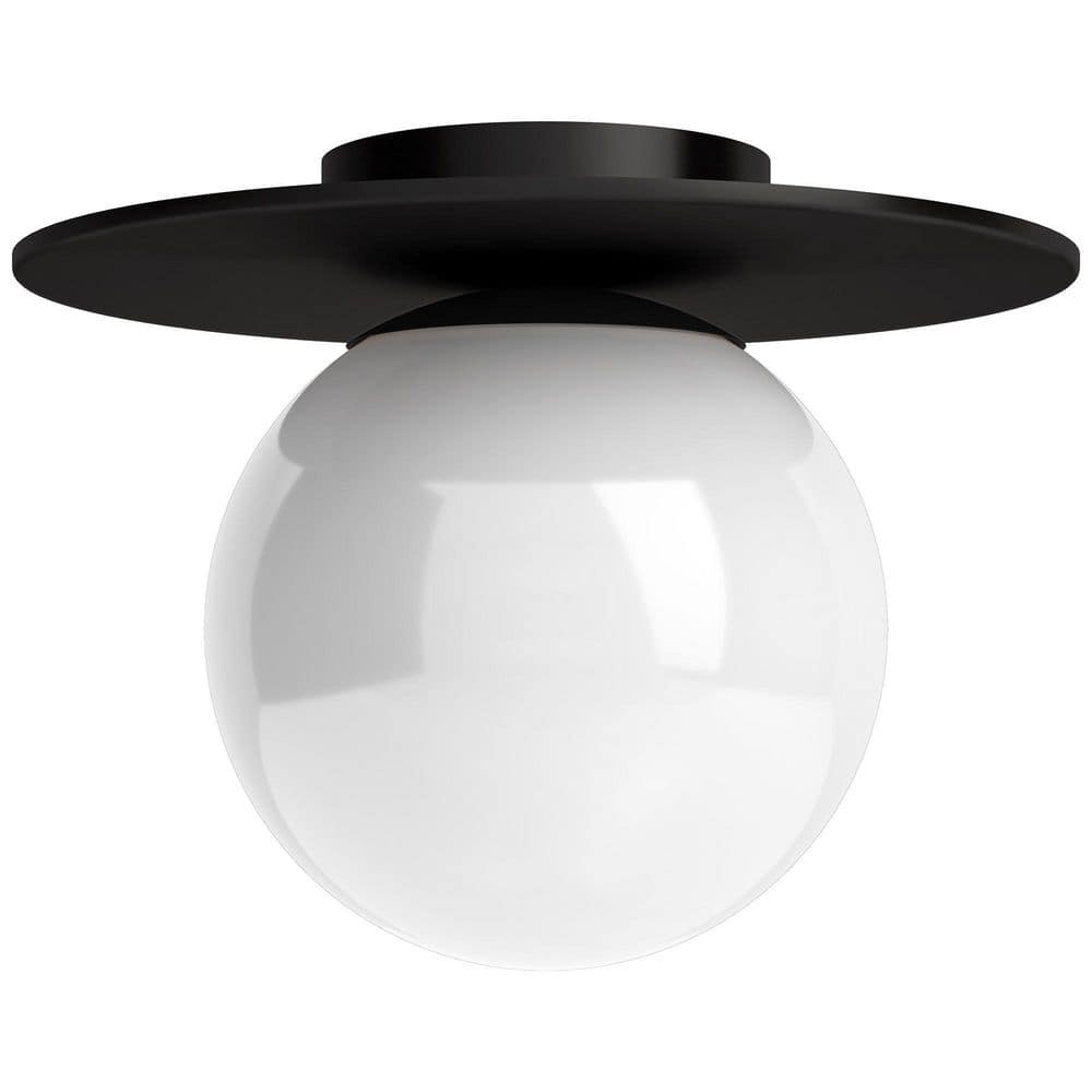 12" Blackened Bronze Globe Flush Mount Ceiling Light