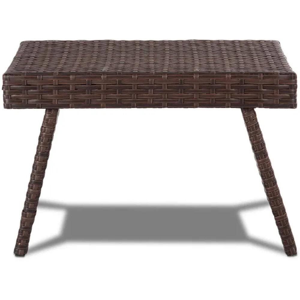 Folding PE Rattan Side Coffee Table Patio Garden Furniture price history on PriceWatchPro