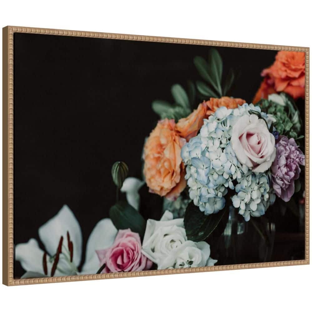 "Sylvie ""Hydrangea Crush"" by Alicia Abla Beaded Natural Framed Art Print 33 in. x 23 in." price history on PriceWatchPro