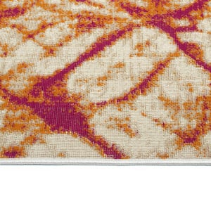 Legata Collection Orange 4'1" x 5'7" Rectangle Residential Indoor-Outdoor Area Rug