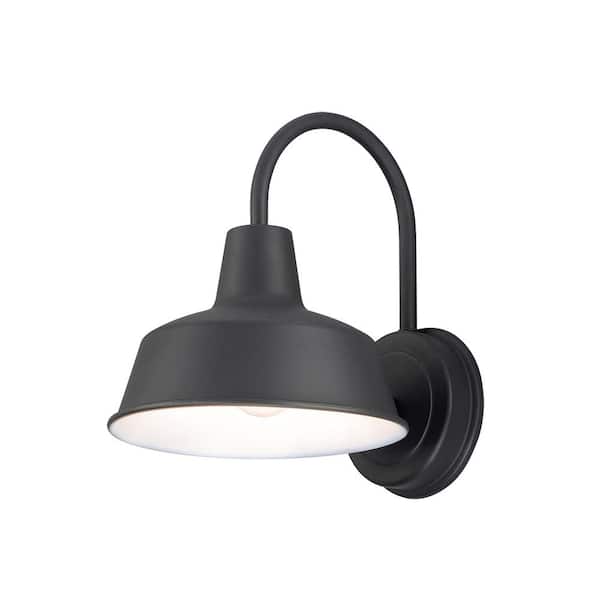 Pier M 8.25 in. W 1-Light Black Outdoor Wall Lantern Sconce