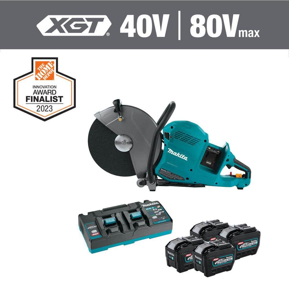 Makita 80V max (40V max X2) XGT Brushless Cordless 14 in. Power Cutter Kit  with 4 Batteries (8.0Ah) GEC01PL4 - The Home Depot