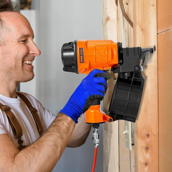 Coil Siding Nailer MCN70,1-3/4 in. to 2-3/4 in. 15 Degree Pneumatic Siding Nail Gun, 70-120PSI Air Coil Nailer Framing