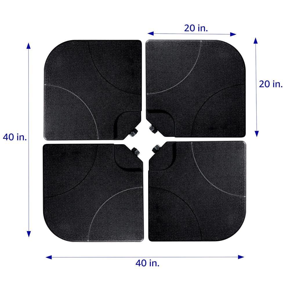 Black Resin Cantilever Umbrella Base Weight Set