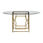 Shane 54 in. Gold Glass Round Dining Table