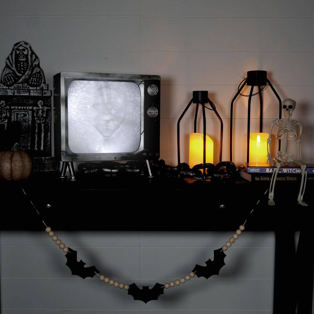 Haunted Hill Farm 12" Motion-Activated Haunted TV with LED Lights