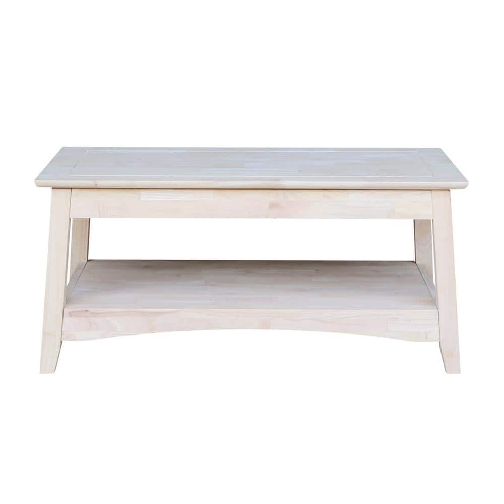 Solid Parawood Bombay Tall Lift-Top Coffee Table in Natural Finish