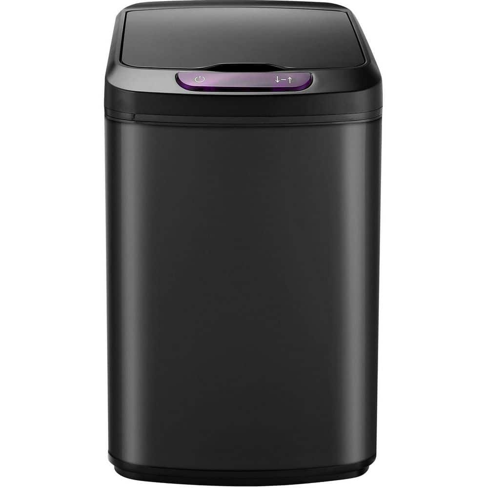 hanover-9-l-2-3-gal-black-metal-household-trash-can-with-sensor-lid