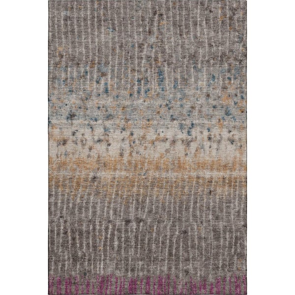 Mayfield Premium Machine Washable Abstract AMF2406 Taupe 3 ft. x 5 ft. Area Rug