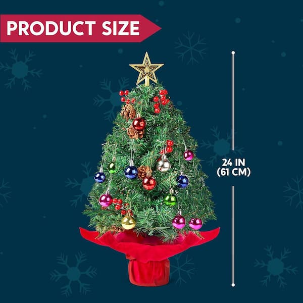 2 ft. Prelit Tabletop Christmas Tree with Warm Lights