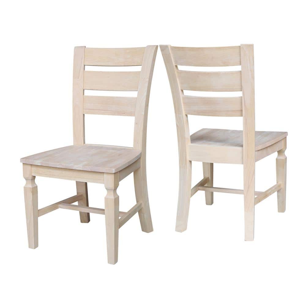 Vista Unfinished Solid Parawood High Ladderback Chair Set