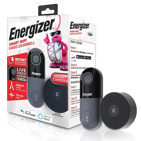 Energizer Wireless Smart Wi-Fi 1080p Full HD Video Doorbell with Wireless Chime