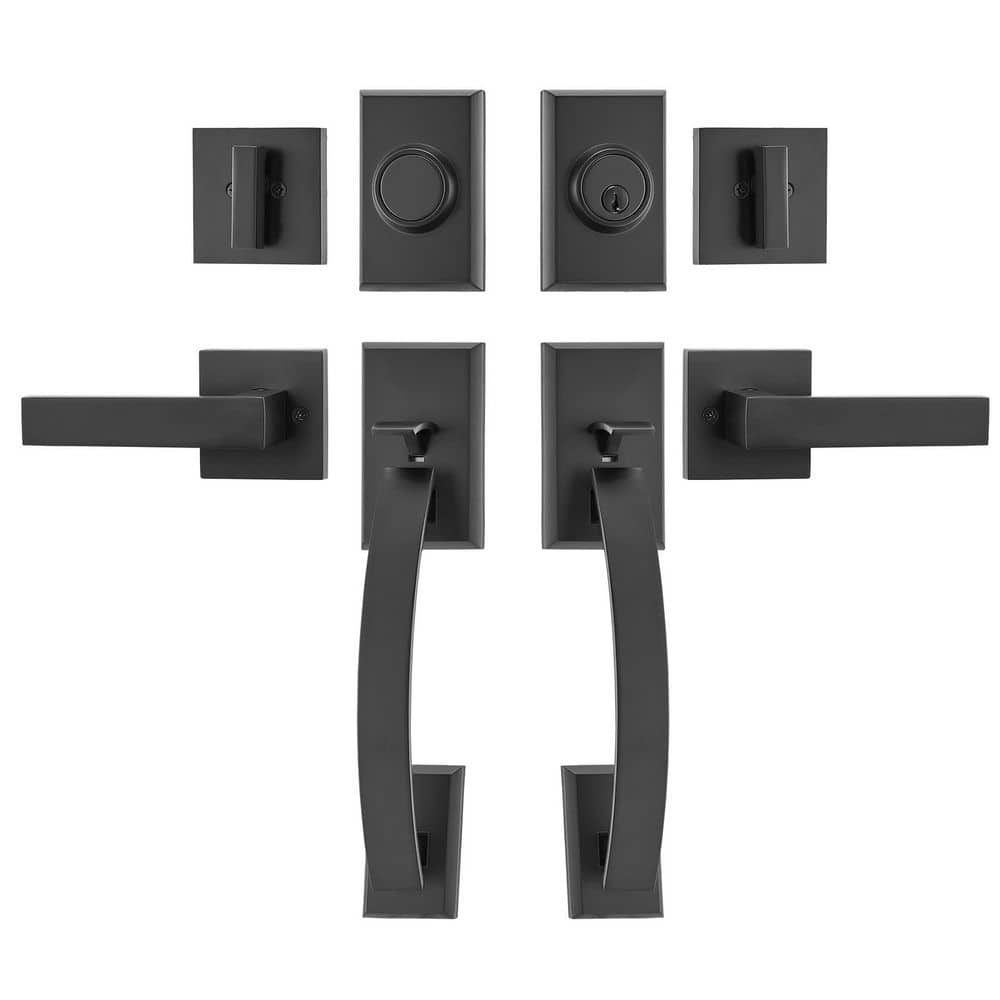 Double Door Handleset, Matte Black Arched Door Lever, Double Front Door Handle Set, Reversible Handle Lever, Heavy Duty price history on PriceWatchPro