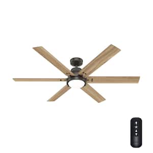 Gravity 60 in. Integrated LED Indoor Noble Bronze Smart Ceiling Fan with Light Kit and Remote Included