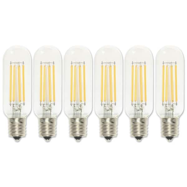 60-Watt Equivalent T8 Dimmable Clear E17 Edison Filament LED Light Bulb 2700K (6-Pack)