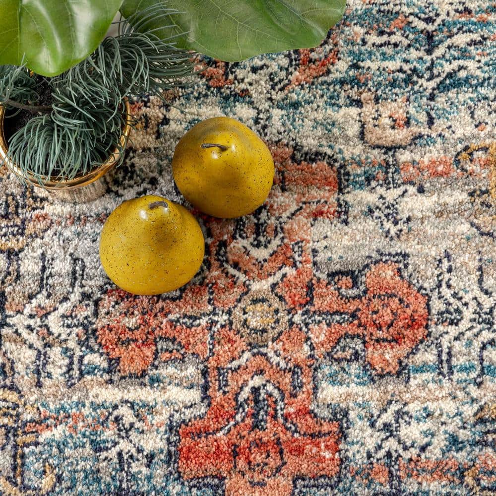 Regal Marley Medallion 32" Synthetic Area Rug with Fringe