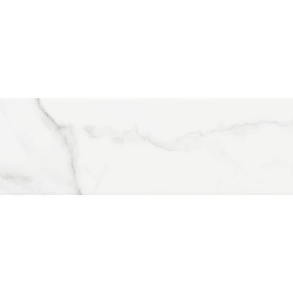 Belmar 4x12 White and Beige Ceramic Marble Look Tile