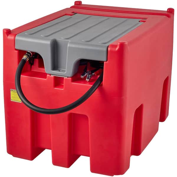 Portable Diesel Tank, 116 Gal. Capacity and 10 GPM Flow Rate, Diesel Fuel Tank with 12V Electric Transfer Pump, Red