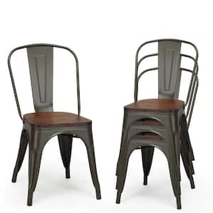 Brown Metal Dining Side Chair (Set of 4)