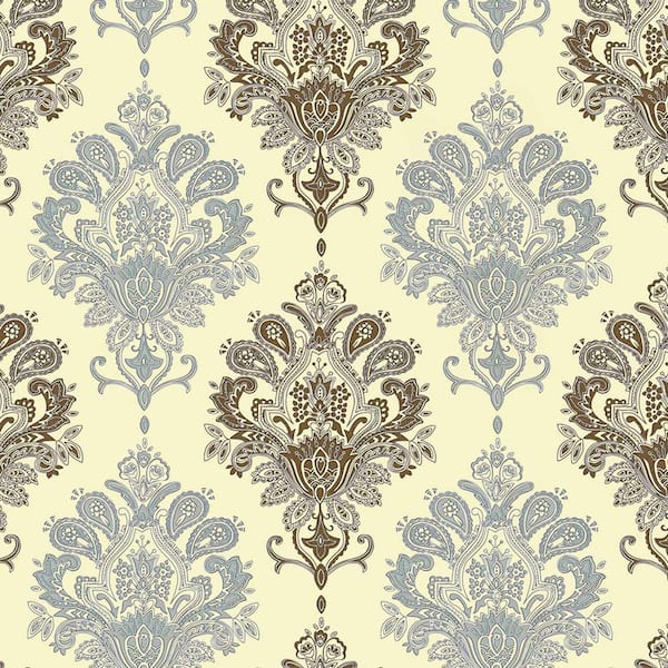 Vsmile Flower in Yellow Background Vinyl Peel and Stick Wallpaper Roll Water Resistant Wallpaper (2 Roll / Cover 28.74 sq. ft.)