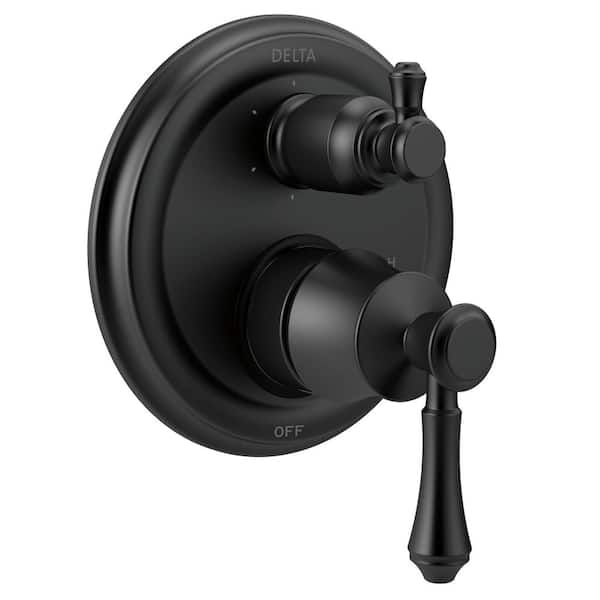 Cassidy 6-Setting Integrated Diverter 2-Handle Valve Trim Kit in Matte Black (Valve Not Included)