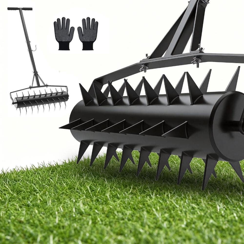 SEEUTEK Lawn Aerator 23 in. Manual Spike Aerator with 2 in. Star