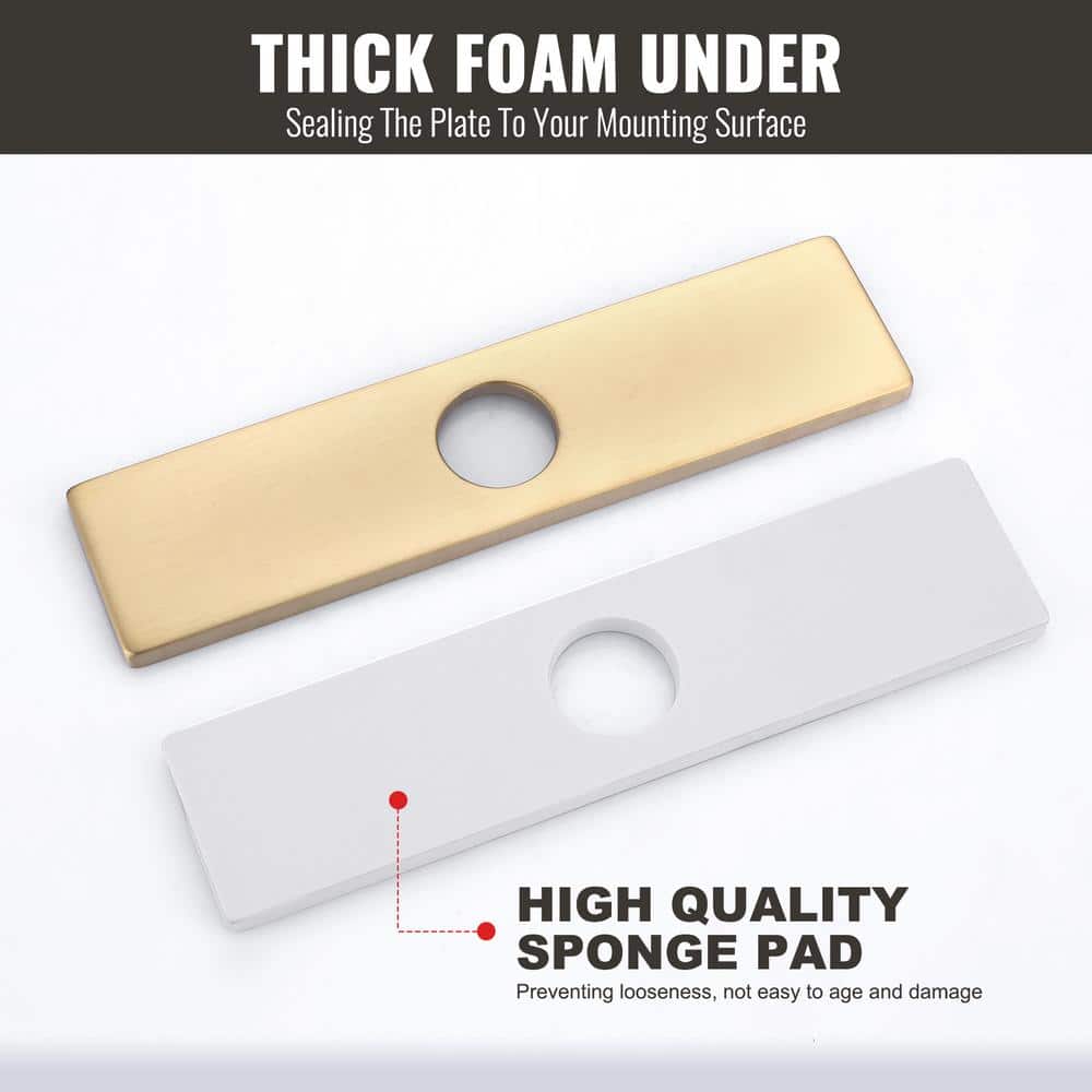 10 Inch Gold Stainless Steel Kitchen Faucet Deck Plate