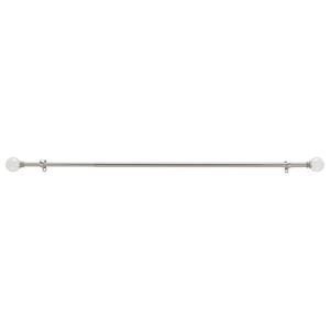 66 in. - 120 in. Telescoping 3/4 in. Single Curtain Rod Kit in Brushed Nickel with Crackled Ball Finial