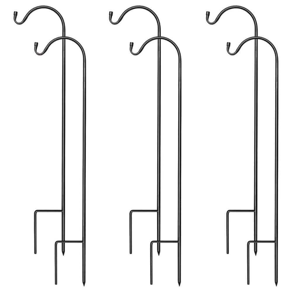 Shepherds Hooks Garden Planter Stakes for Bird Feeders Up to 6.5 Lbs. (6 P