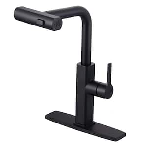 Single Handle Pull Down Sprayer Kitchen Faucet with Advanced Spray, 3-Function Mode in Black