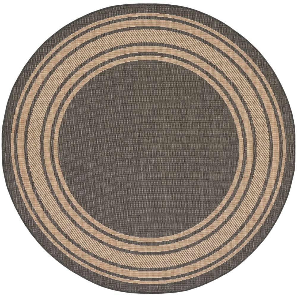 Horizon Indoor/Outdoor Charcoal 8 ft. Round Bordered Contemporary Round Area Rug price history on PriceWatchPro
