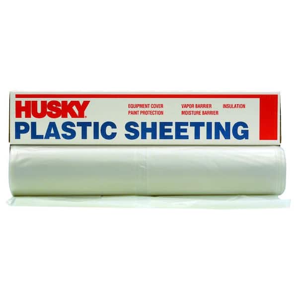 Husky 20 ft. x 200 ft. Clear 1.2 mil Plastic Sheeting