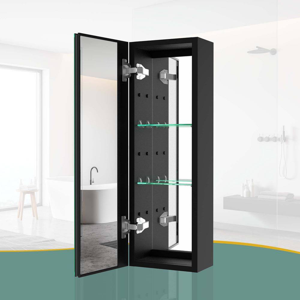 10 in. W x 30 in. H Rectangular Aluminum Medicine Cabinet with Mirror (Left