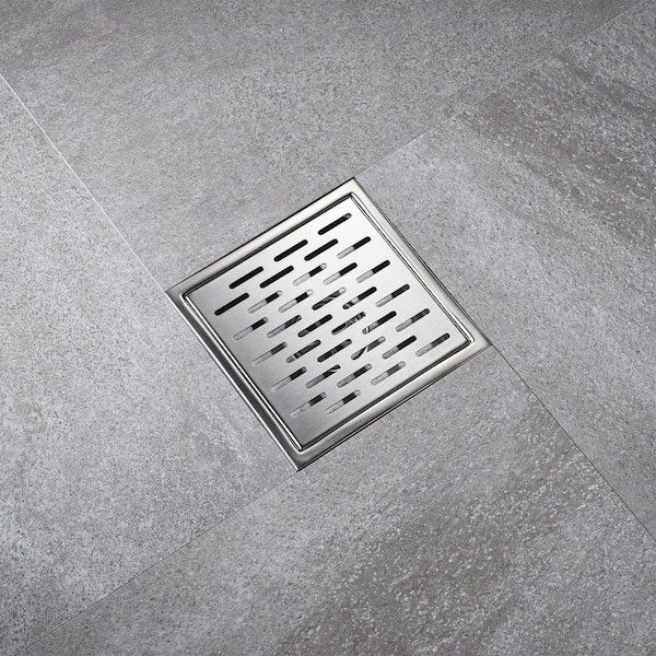 6 in. x 6 in. Stainless Steel Square Shower Floor Drain in Stainless Steel