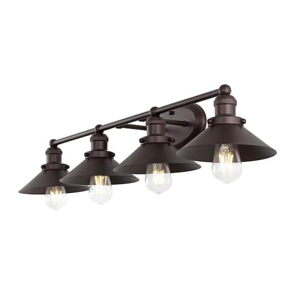 July 36.25 in. 4-Light Metal Vanity Light, Oil Rubbed Bronze